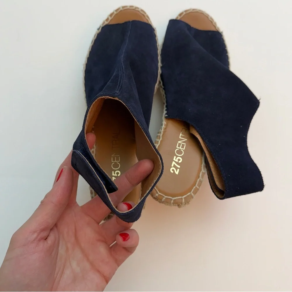 275 Central Navy Suede Wedges, Size 36/7 - Picture 8 of 8